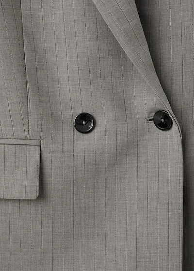 Double-breasted wool blend blazer