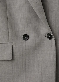 Double-breasted wool blend blazer