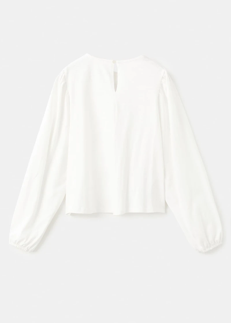 Floral-embroidered t-shirt