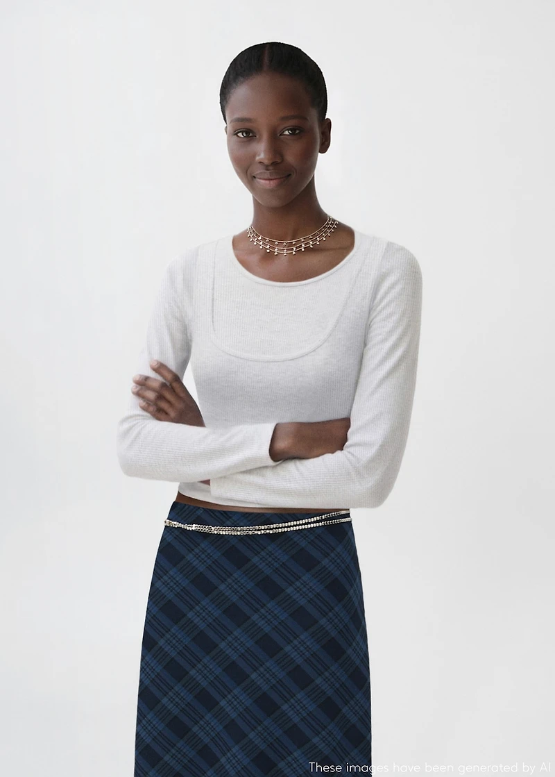 Double-layer cotton T-shirt