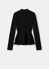 Ribbed peplum sweater