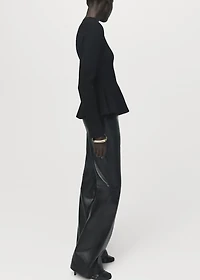 Ribbed peplum sweater