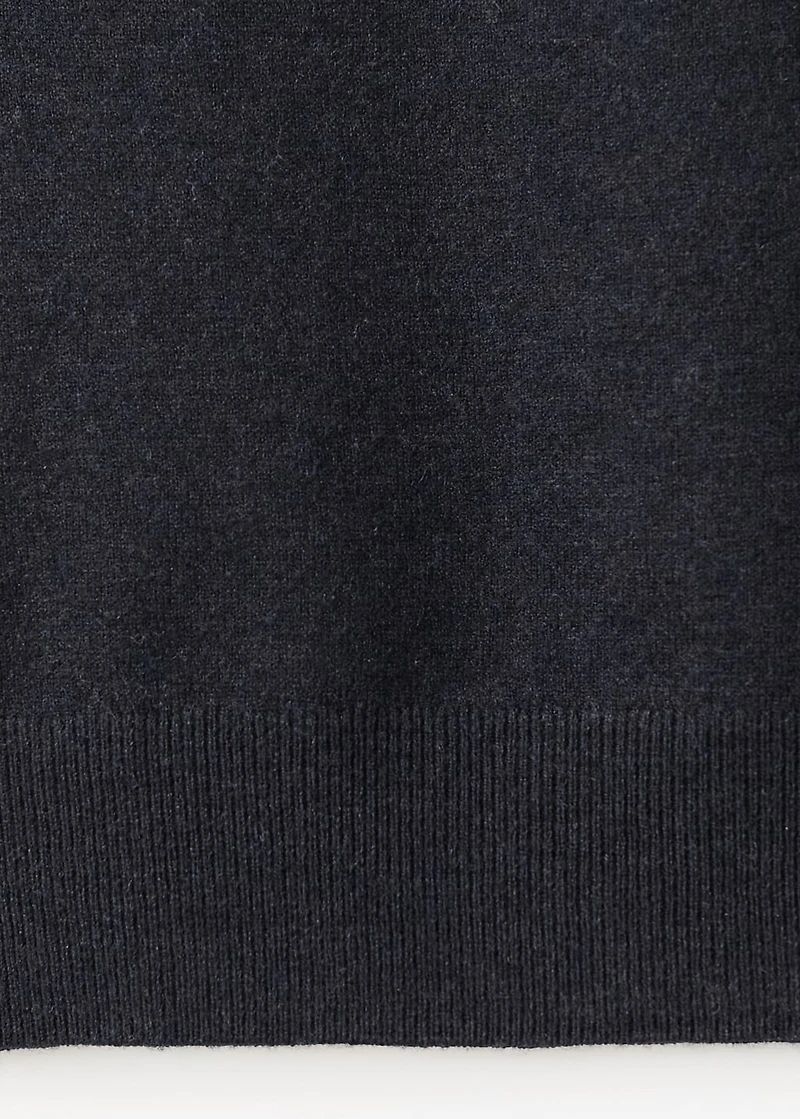 Short-sleeved wool-blend sweater