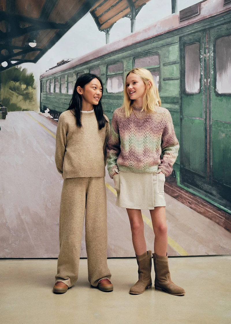 Multi-coloured knit sweater