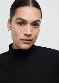 Fitted sweater with perkins neck