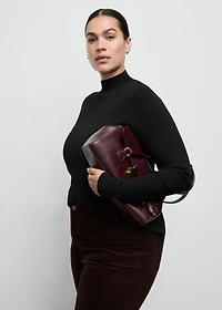 Fitted sweater with perkins neck