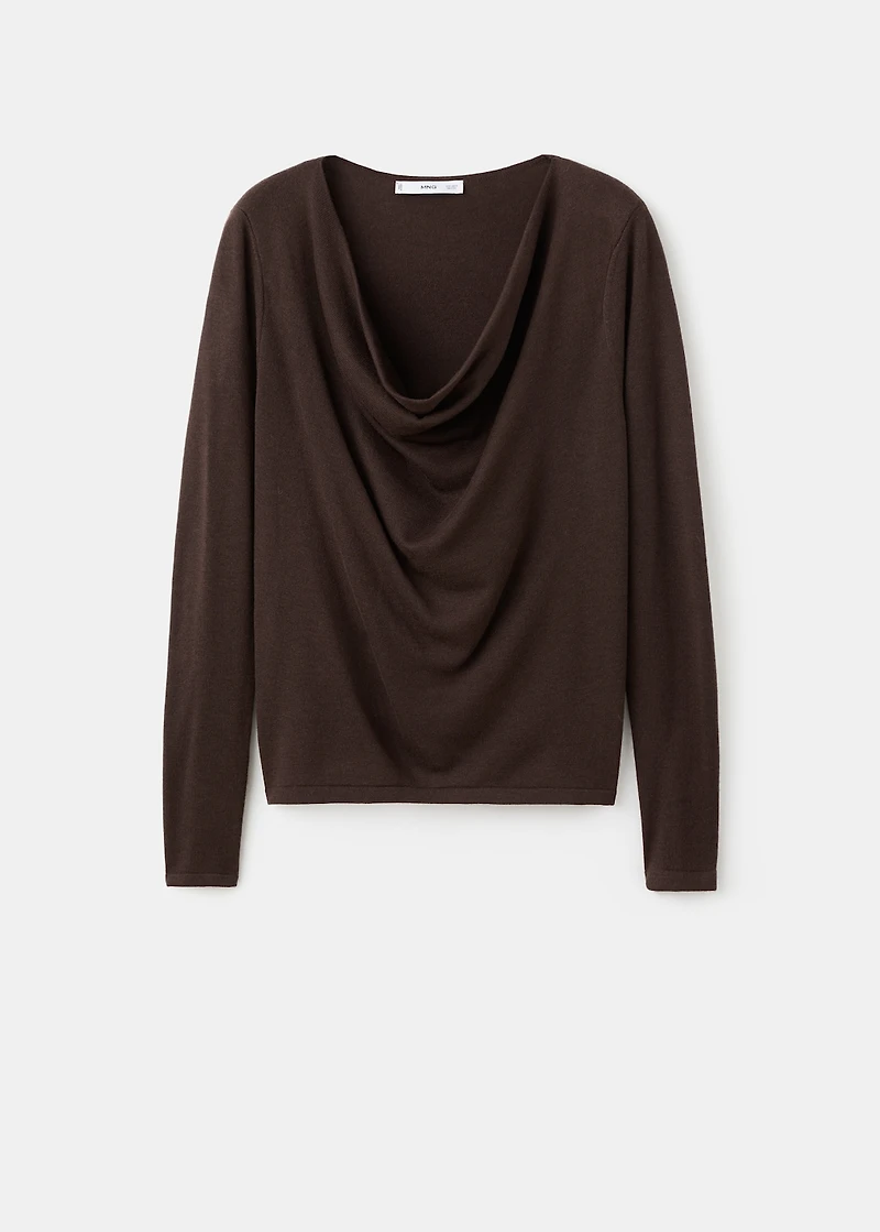 Draped-neck sweater