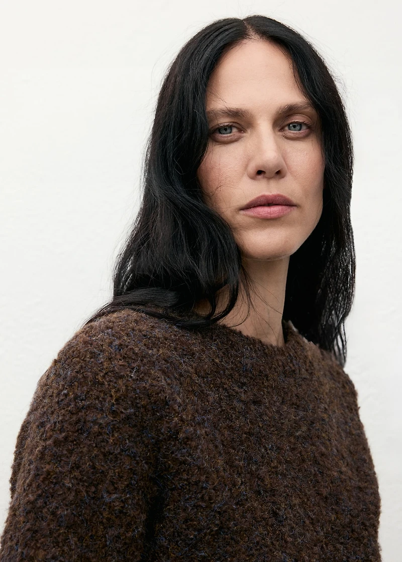 Bouclé short-sleeved sweater