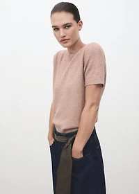 Short-sleeved lurex sweater