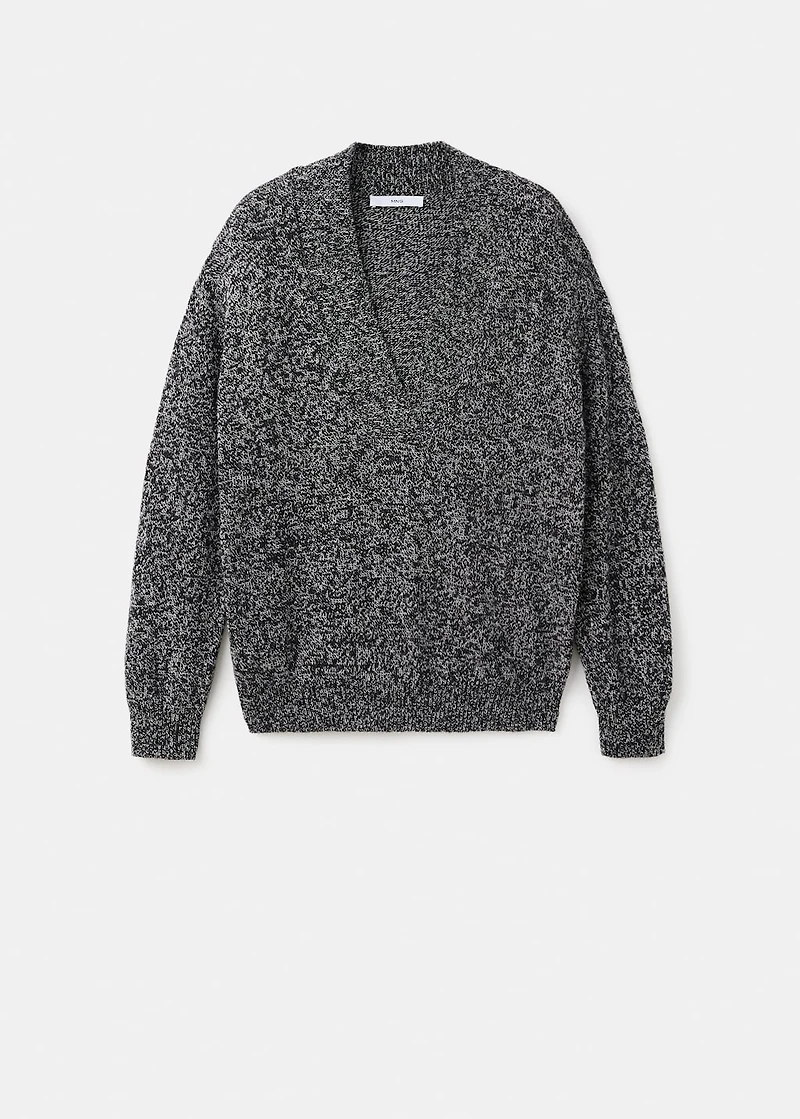 Speckled V-neck sweater