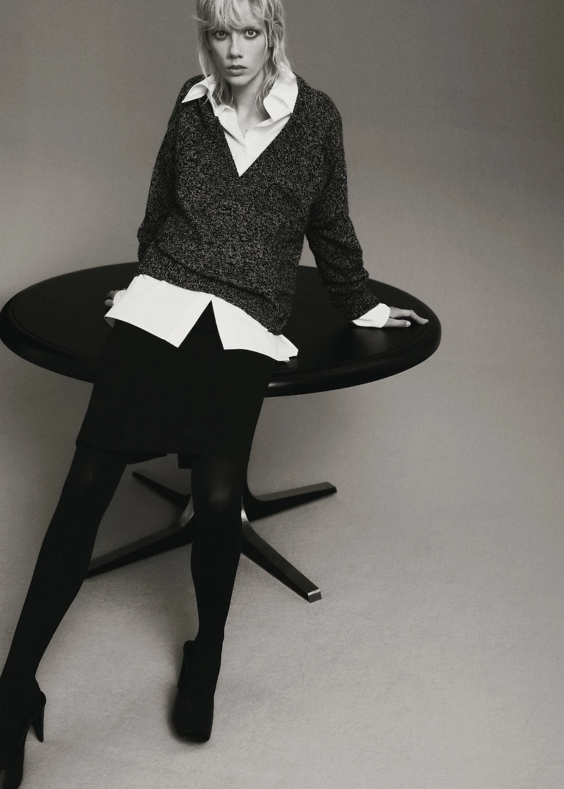 Speckled V-neck sweater