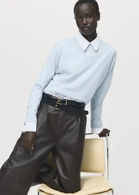 Fine-knit crew-neck sweater