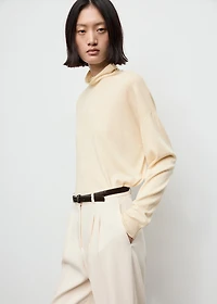 Cable-knit turtleneck sweater