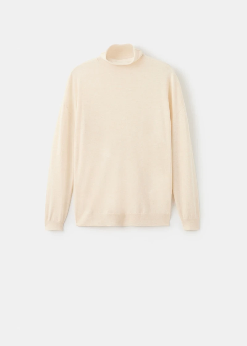 Cable-knit turtleneck sweater