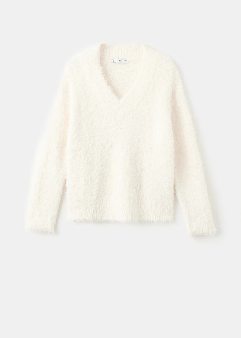 Faux-fur knitted sweater