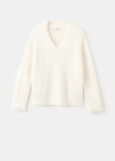 Faux-fur knitted sweater