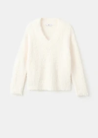 Faux-fur knitted sweater