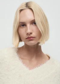 Faux-fur knitted sweater