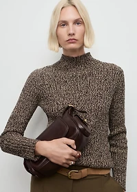 Speckled perkins-neck sweater