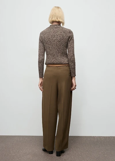 Speckled perkins-neck sweater