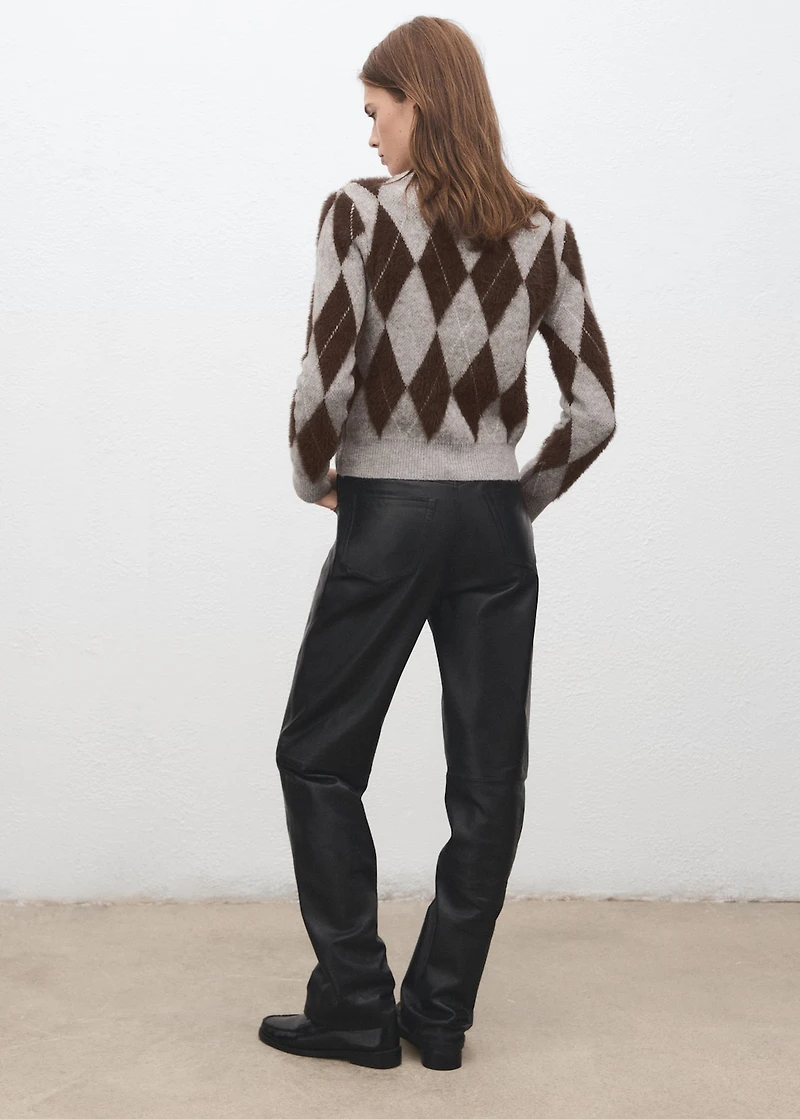 Argyle knit sweater