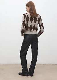 Argyle knit sweater