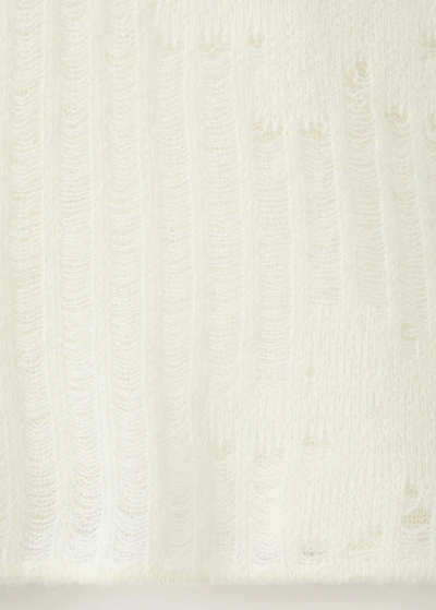 Openwork knitted floral sweater