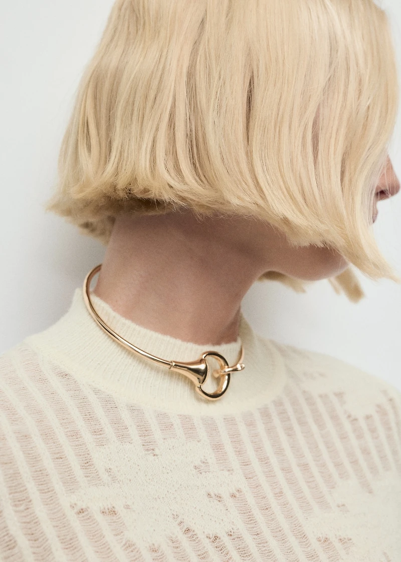 Openwork knitted floral sweater