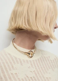 Openwork knitted floral sweater