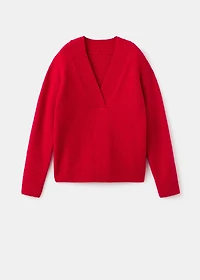 Chunky-knit V-neck sweater