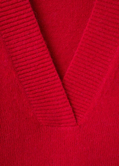 Chunky-knit V-neck sweater