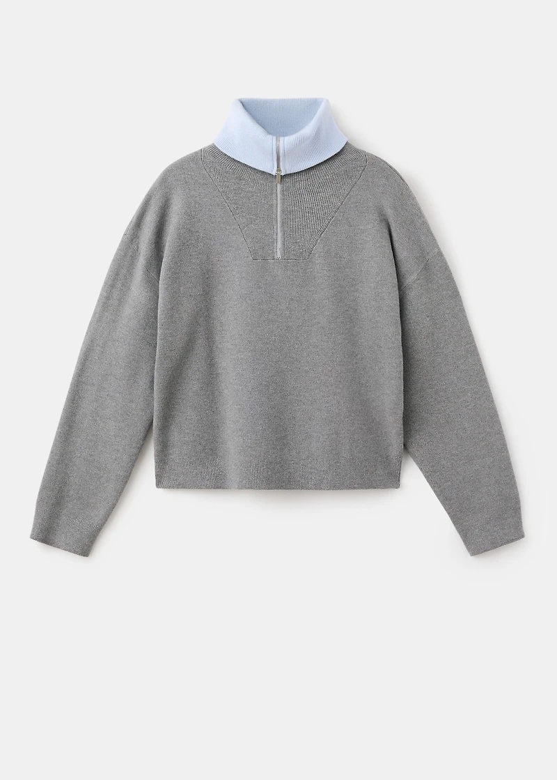 Turtleneck sweater with zip