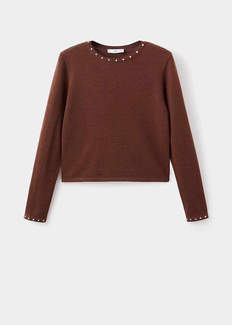 Studded knitted sweater