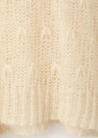 Knit sweater with lace pattern