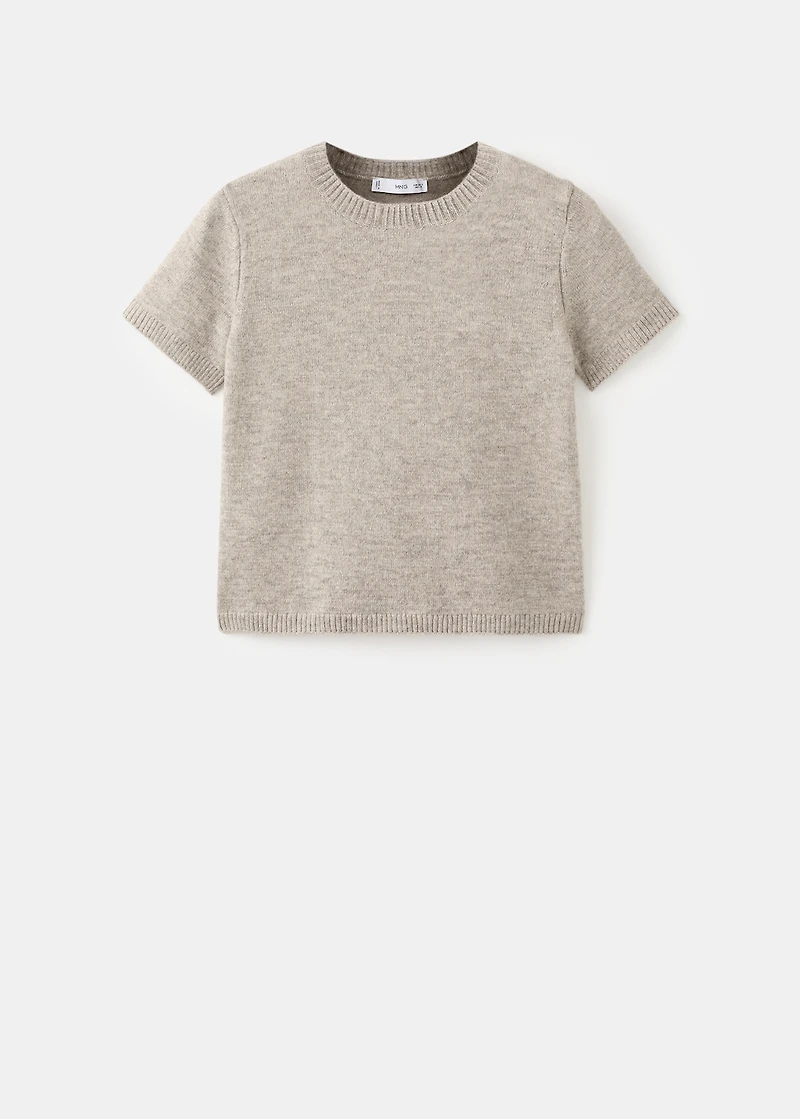 Short-sleeved knitted sweater