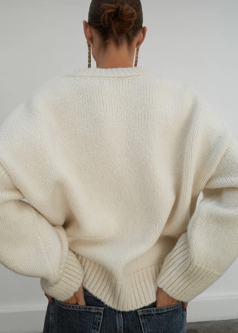 V-neck wool sweater