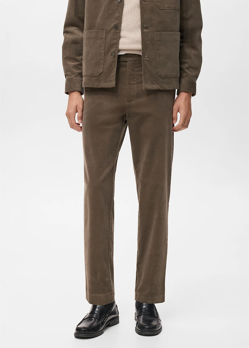 Regular fit corduroy cotton pants