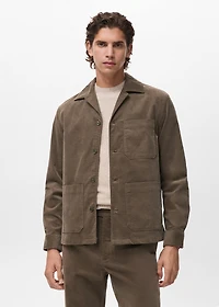 Corduroy cotton overshirt with pockets
