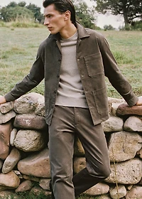 Corduroy cotton overshirt with pockets