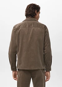 Corduroy cotton overshirt with pockets