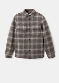 Check wool-blend overshirt