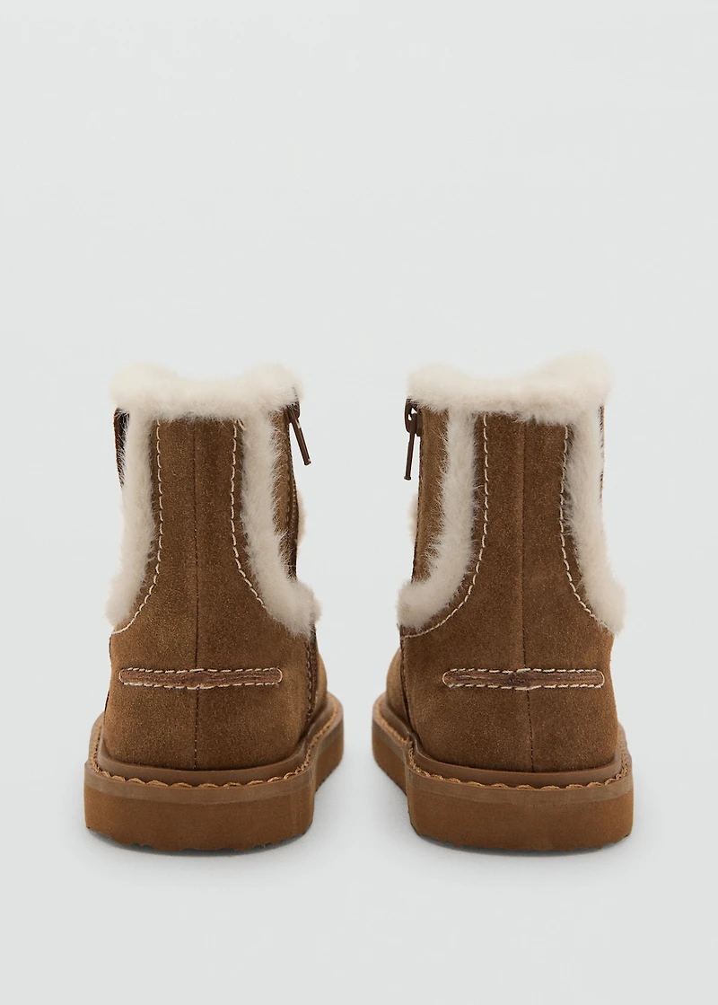 Fur-effect suede ankle boots