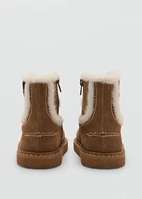 Fur-effect suede ankle boots