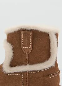 Fur-effect suede ankle boots