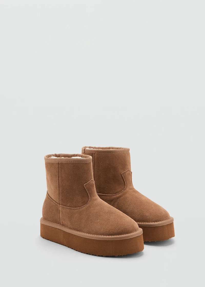 Suede leather ankle boots