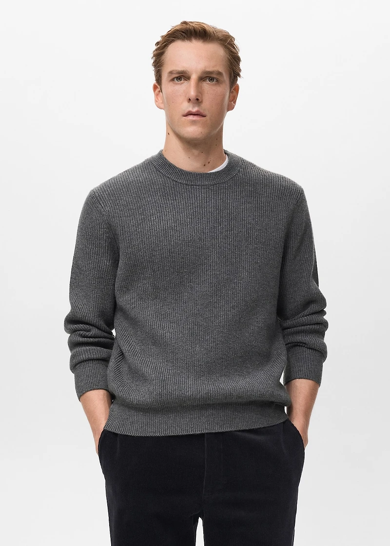 Knitted ribbed sweater