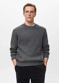 Knitted ribbed sweater