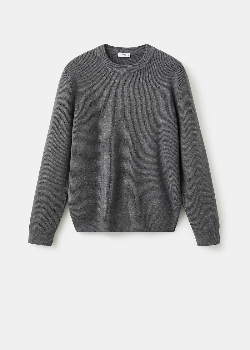 Knitted ribbed sweater