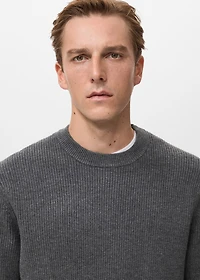 Knitted ribbed sweater