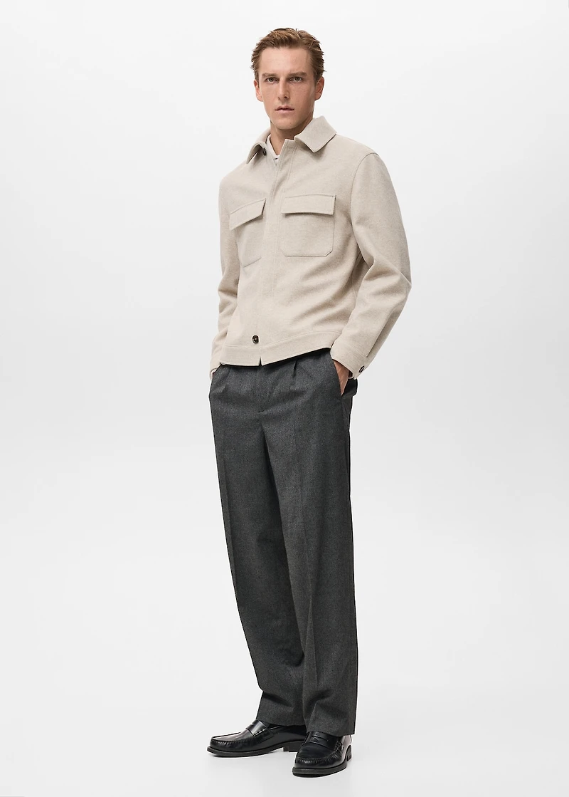 Flannel overshirt with pockets